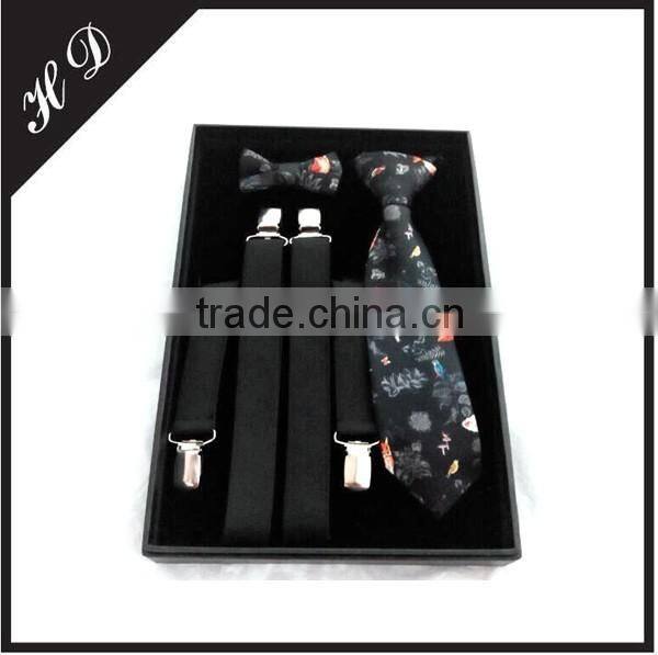 Custom Party Mens Suspender Bow Tie Brooch Set Gift Packaging Box