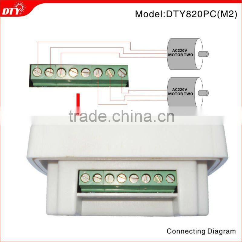 Dual tubular motor door wireless multi-channel remote control system