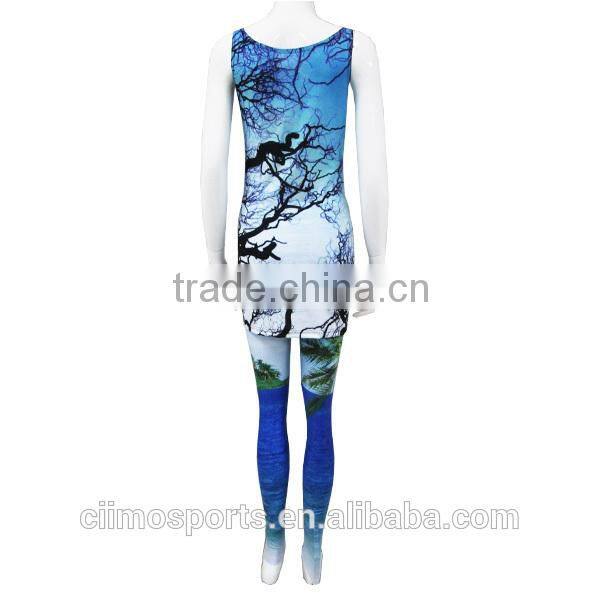 Blue sublimation printed custom design fashion uniform dress casual dress