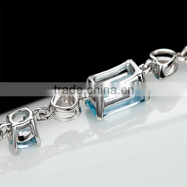 Square zirconia bracelet in 925 silver