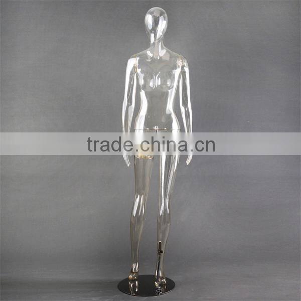 plastic full body mannequin, display transparent female mannequin
