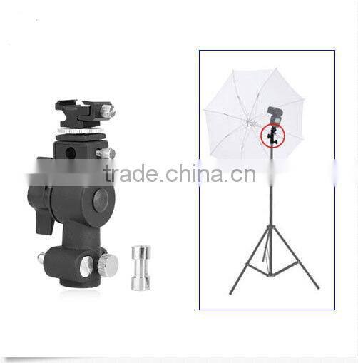 Metal Flash Hot Shoe Umbrella Holder Swivel Light Stand Bracket D Marked II