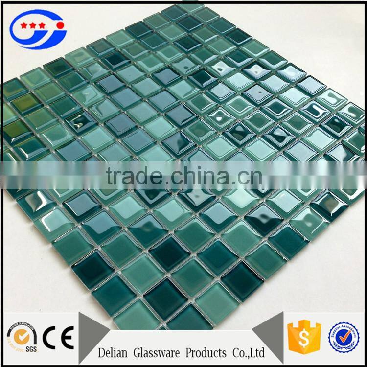 green iridescent mosaic tile