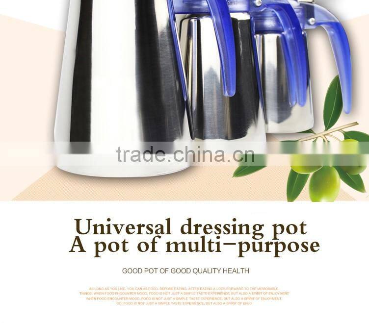 multipurpose kitchen cooking dust leak proof stainless steel oil pot/oil kettle with PP handle