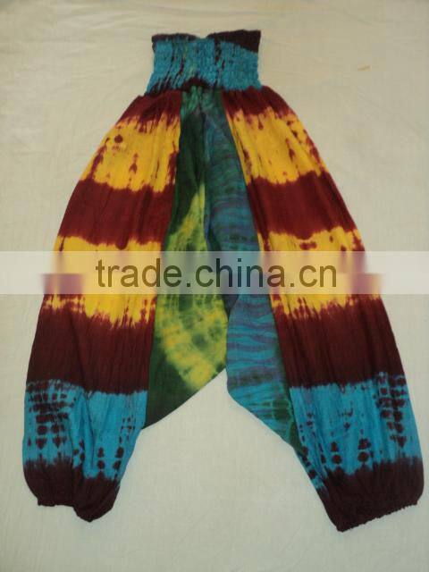 round tie dye harem pants
