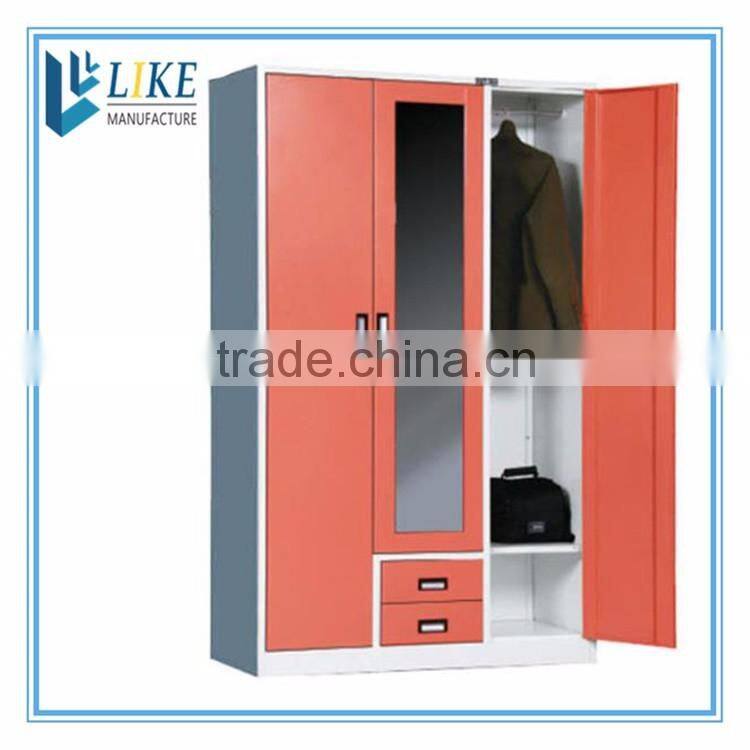 Mutifunctinal storage metal locker with 3 doors
