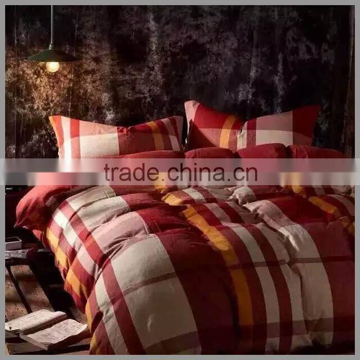 2016 Latest Design 100%cotton Yarn Dyed Plaid Style Duvet Cover and pillow covers