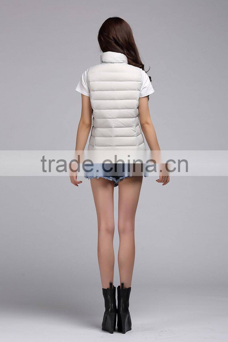 Popular design women's waistcoat with stand collar