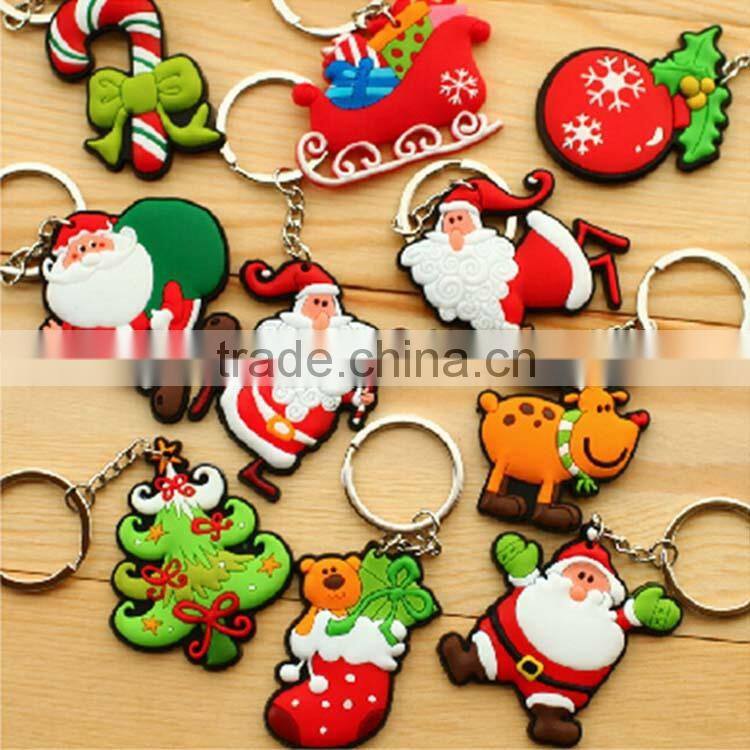 Christmas PVC Custom Keychain, Rubber Keychain Wholesale
