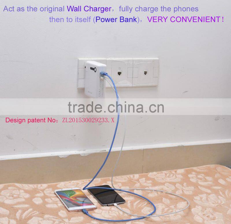 Universal Wall Charger with Battery Power bank travel charger HY-UP015 AC plug 100v to 240v
