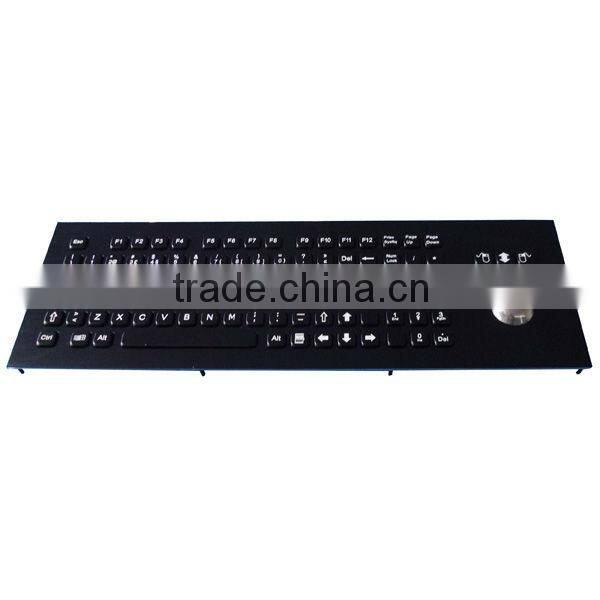 IP65 black backlit keyboard with trackball in factory price