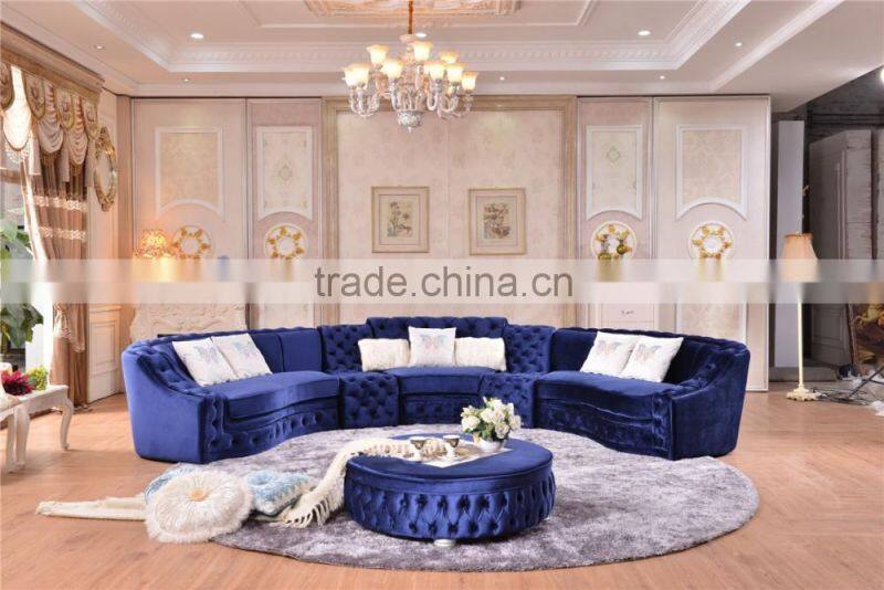 Living Room Classical french Furniture Fabric Button Tufted Corner Sofa AL043
