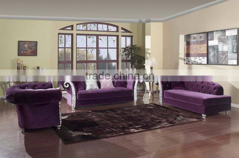 neoclassical foil furniture fabric chesterfield design sofa AL191