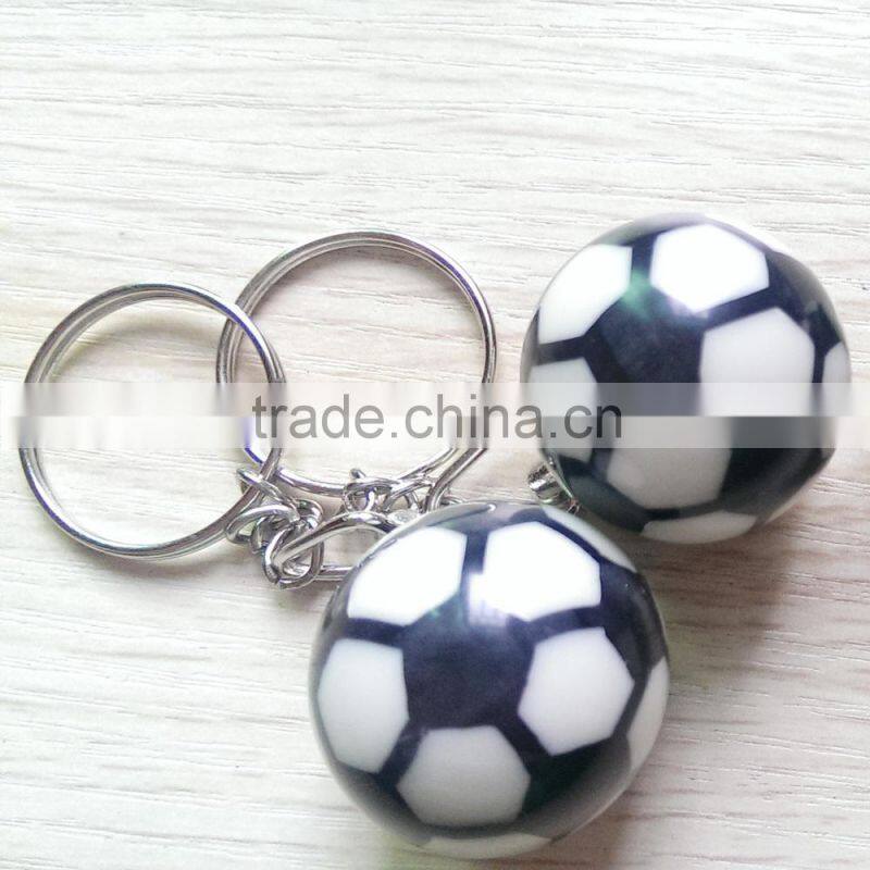 hard resin material football keychain /soccer ball key chain/ ball key ring