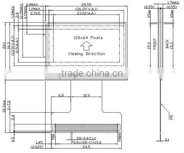 12864 COG graphic lcd display module