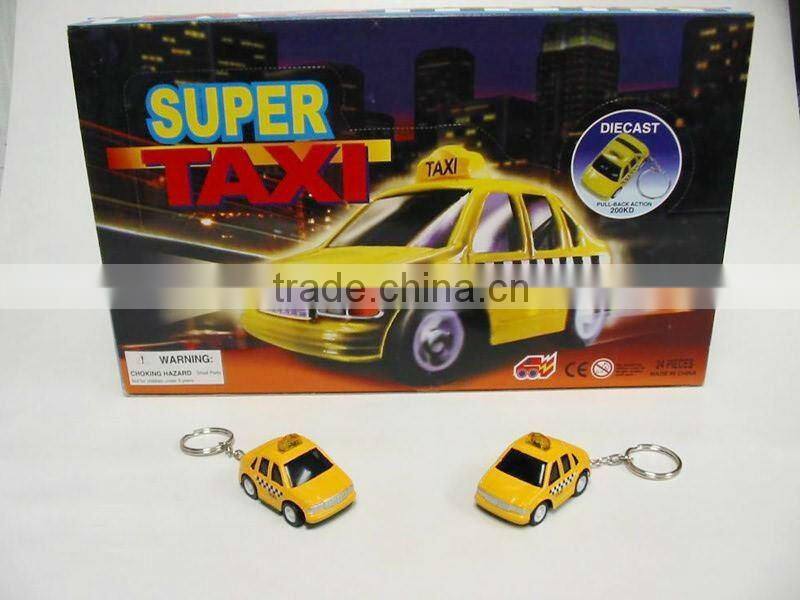 HOT Sale Alloy Diecast New York Taxi Key Chain Pull Back Car Mini Metal School bus Toys