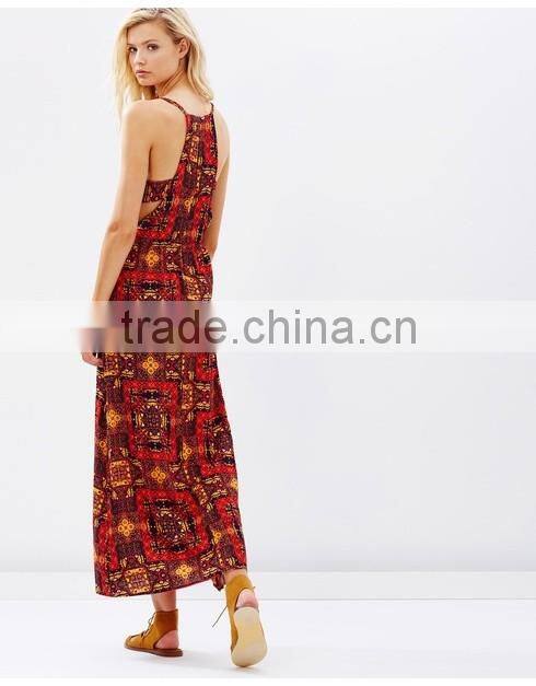 New trendy clothing floral printed african kitenge design long maxi dress