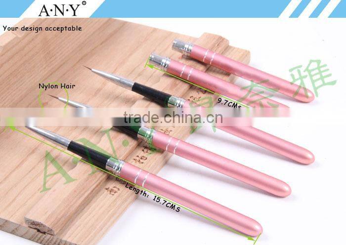 ANY Cheap Nail Art Beauty Care Artist Design Metal Handle Flat UV Gel Nail Brushes Nail Art