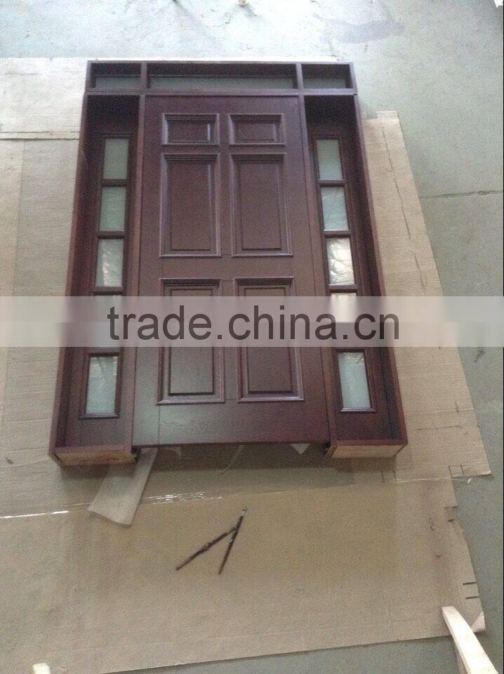 American style mahogany solid wood entrance door for villa