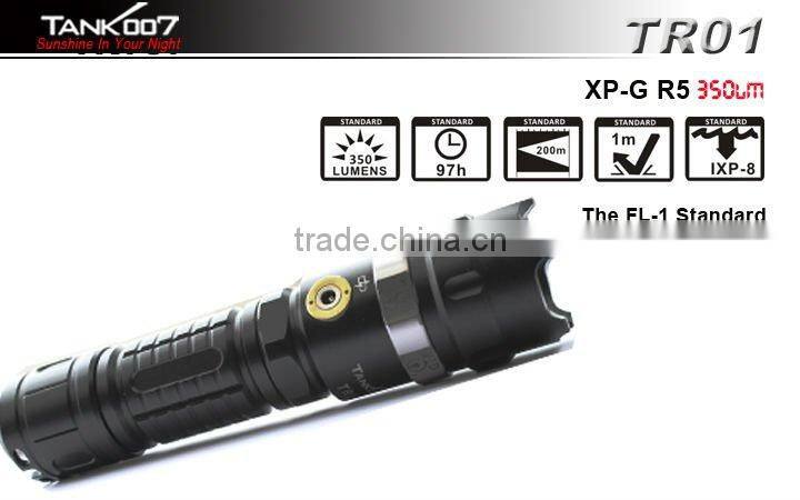 Big Power Rechargeable flashlight WithCree XP-G R5 Gun Lamp TANK007 TR01