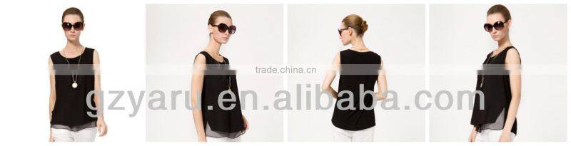 Joker black chiffon small vest