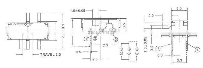 DC power slide switch products MK-22D13