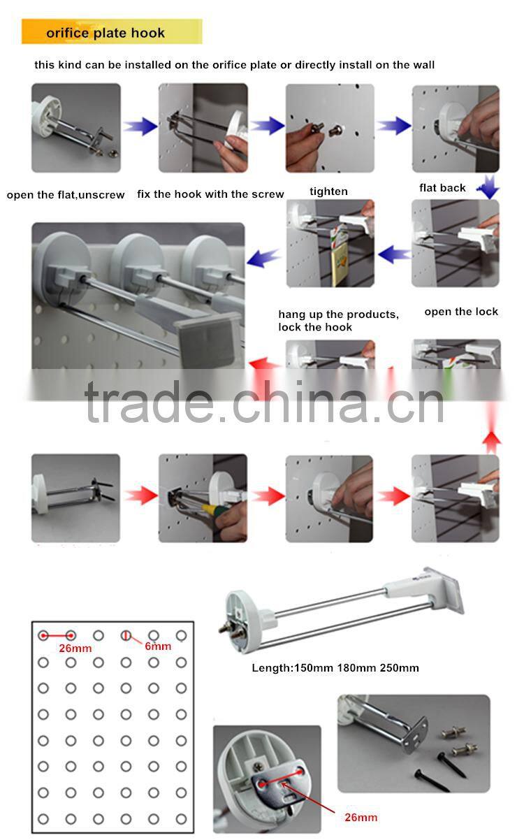 Huohua high quality slatwall security anti-theft lockig hooks