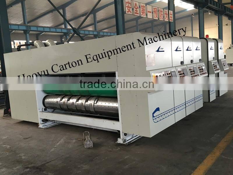 High speed automatic carton box flexo printer slotter die cutter machine