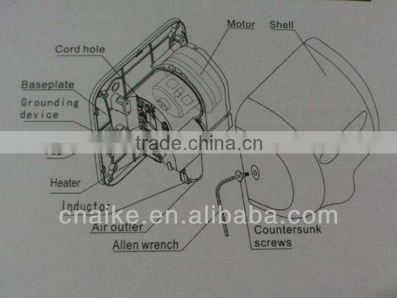 High efficiency 304 Stainless steel hand dryer