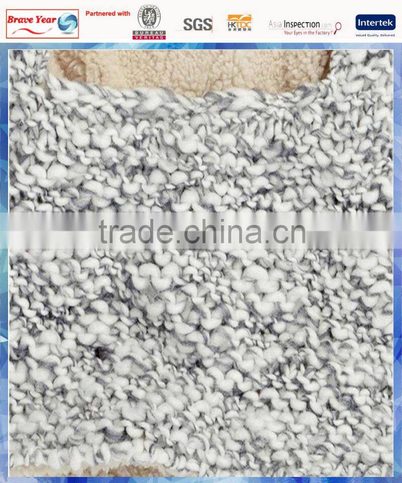 bunny ears chunky knit winter hood scarf with fluffy lining for girls