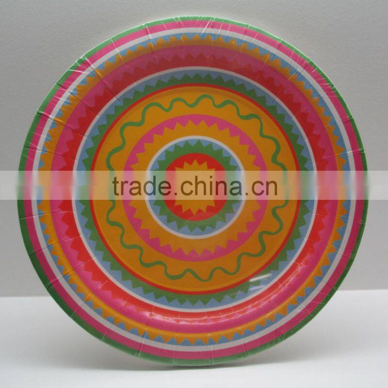 Disposable 9" Christmas Partyware Round Paper Plates