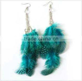 Wholesale Long Dangle Earrings With Spot Feather