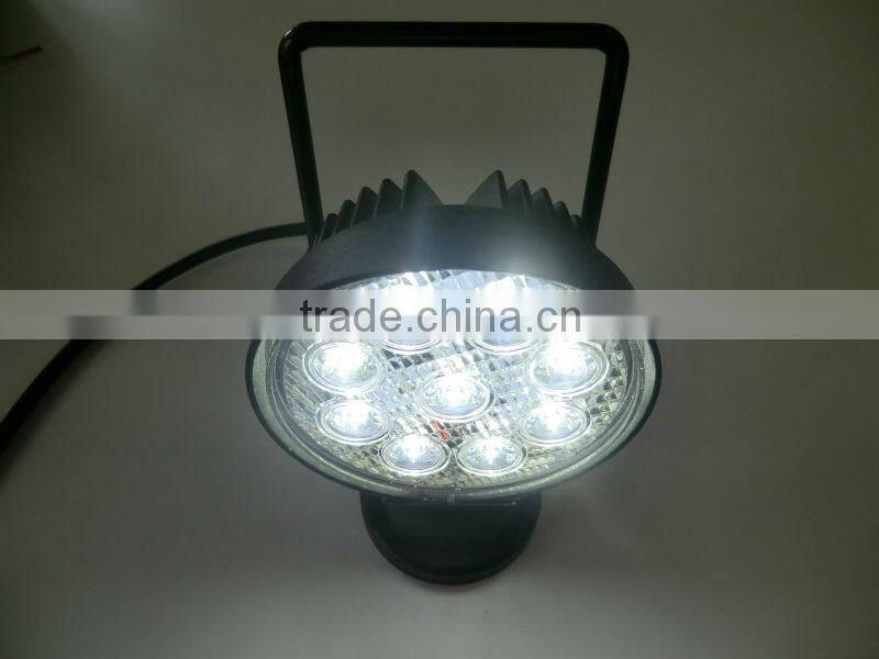 Hot Sell Highpower performance LED Work Light,for ATV SUV TRUCK JEEP Offroad Vehicle(SR-LW-27H,27W)Spot or Flood,Handle w Magnet