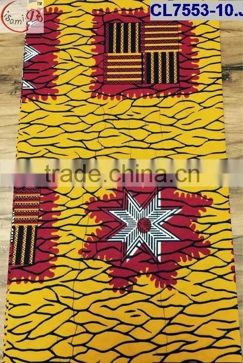 CL7553(13-18) 2016 new hot sell Jacquard style Real java wax african wax holland print fabric