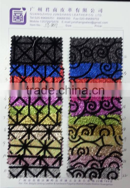 Supply flocking glitter synthetic leather made in China