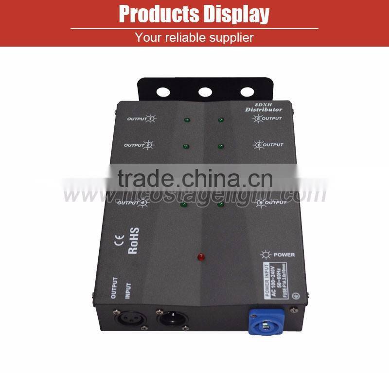 Independent input and output XLR Pin3 / XLR Pin5 8DX dmx distributor