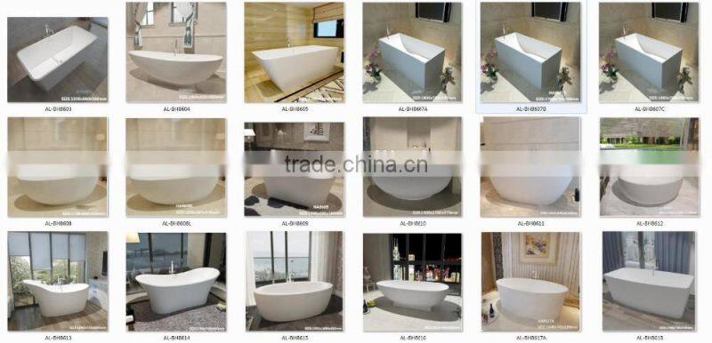 restaurant artificial stone bathtubs adult removable tub,White artificial stone bathtubs, freestanding solid surface bathtub