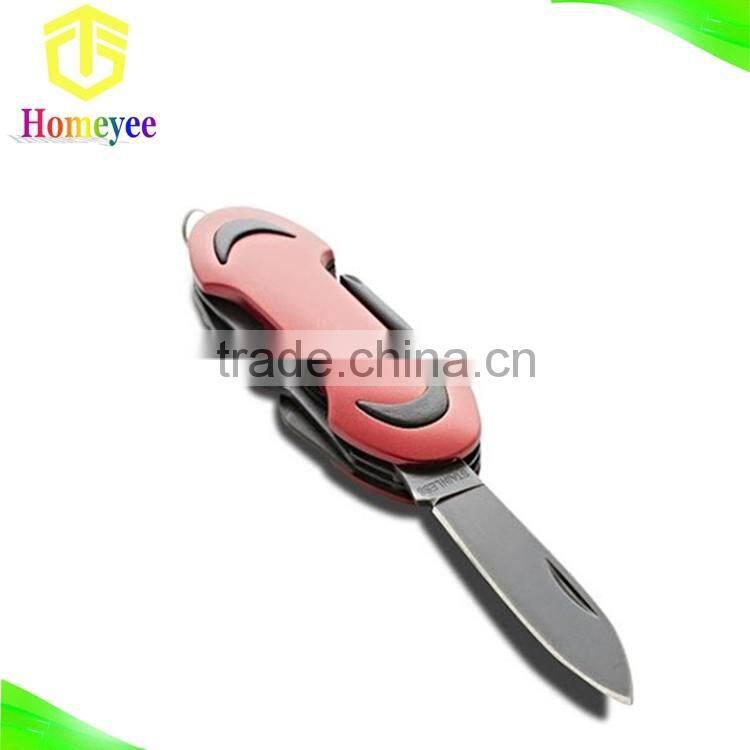 black coating stainless steel little smile face multifunction pocket knife