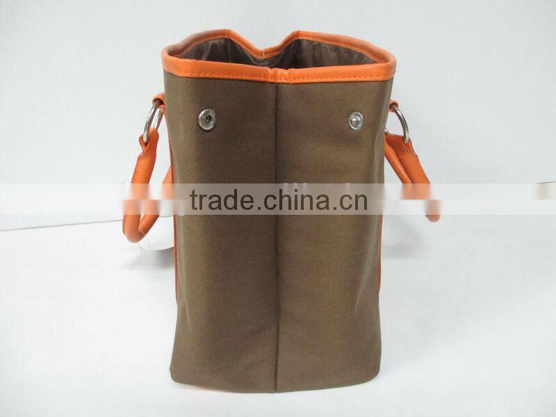 Hot selling polyester and PU ladies handbag