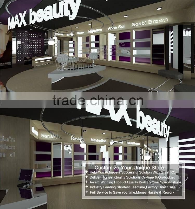 High-End wood mdf plywood cosmetic shop counter design