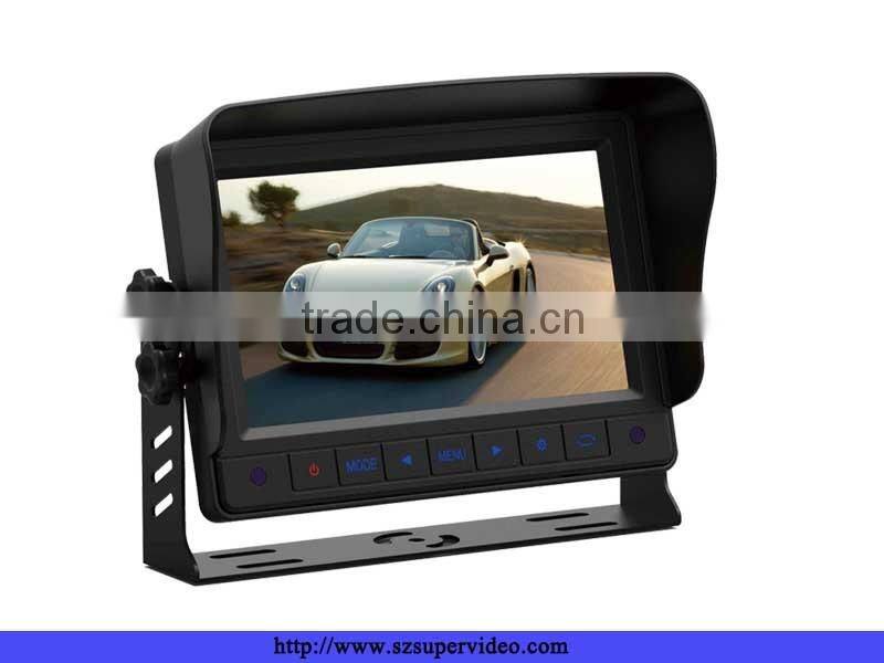 7 inch stand tft lcd quad monitor with 4 video inputs car cameras