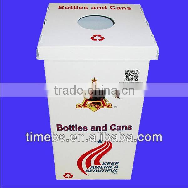 plastic corrugated recycle bin for glass.