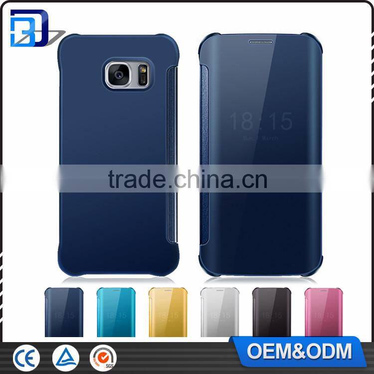 New Best Cheap China Leather View Flip Smart Case Mirror Cover Intelligent Case For Samsung Galaxy S6/S6 edge Case