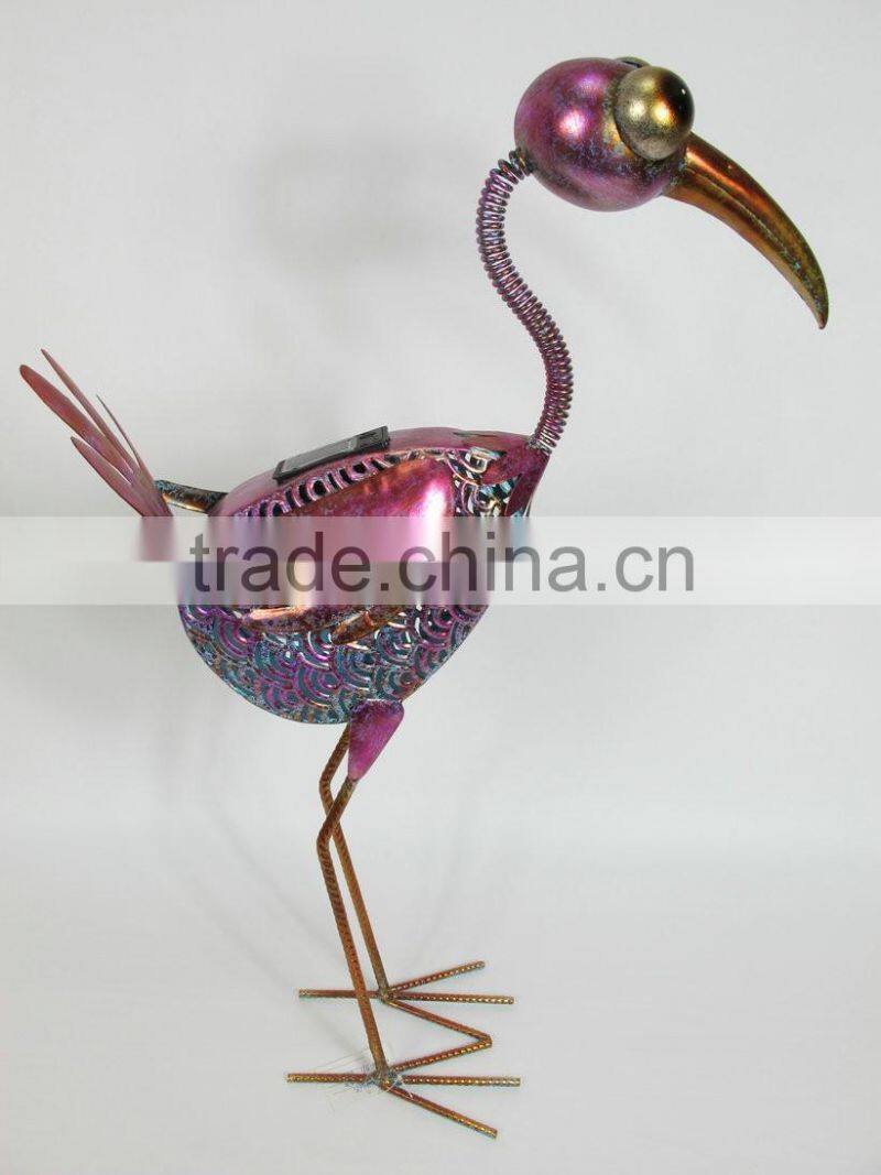 Made in china vivid large metal flamingo statue ornament