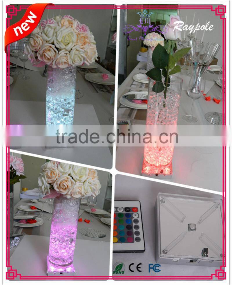 Rechargeable wedding table centerpiece glass bottle light base for decoration
