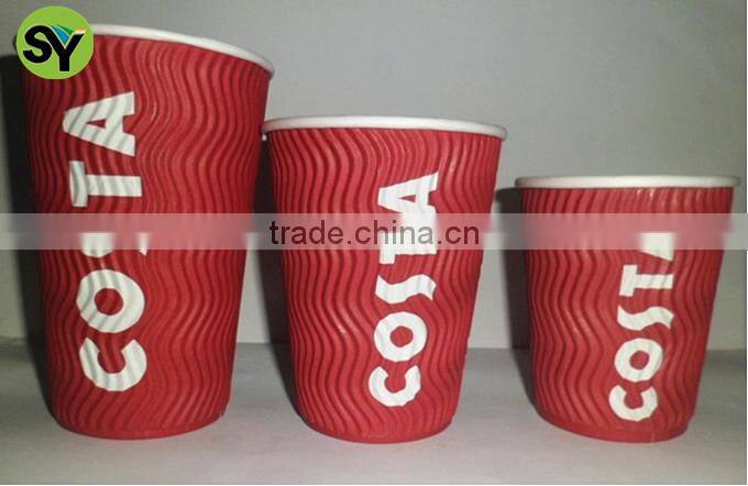 4oz-20oz Anqing high quality printed ripple wall paper coffee cups