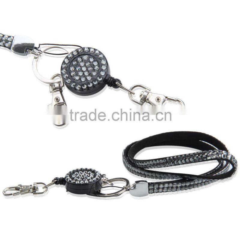 Retractable Pull Badge Reel Zinc Alloy ABS Plastic ID Lanyard Name Tag Card Badge Holder Reels Recoil Belt Key Ring Chain Clips