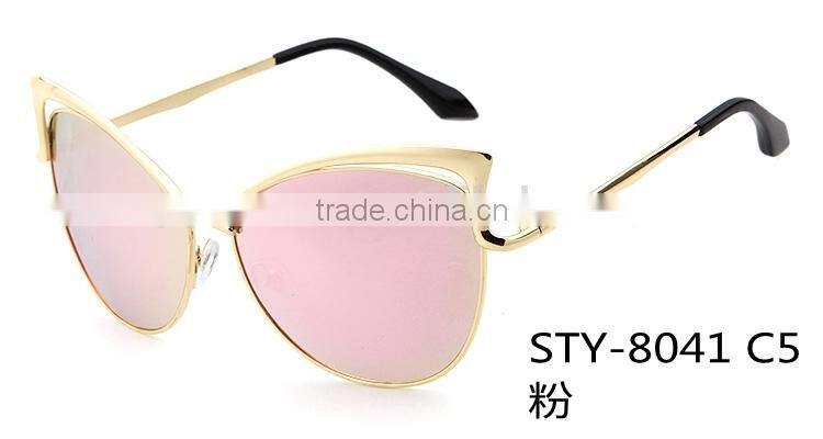 2015 lastest brand cat eye style silkscreen printing for sunglasses