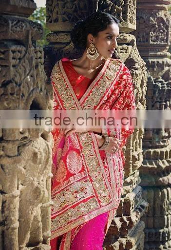 Green Chiffon On Net Designer Saree