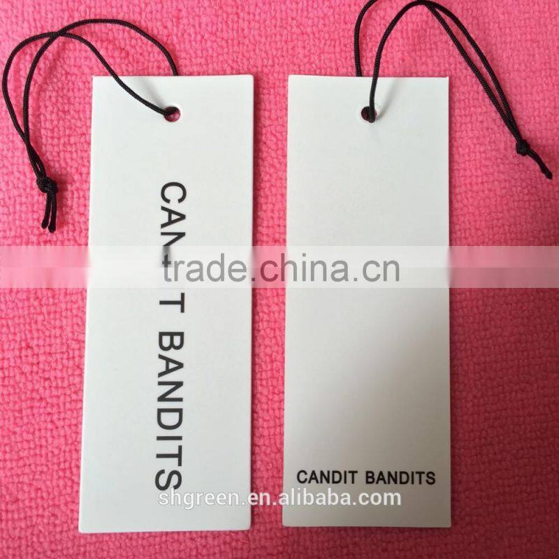 Glossy hole punched paper swing tags